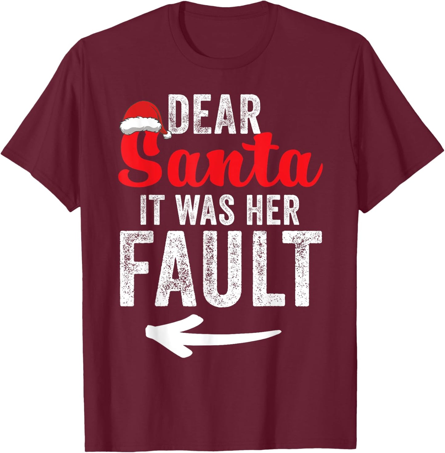 Funny Matching Couples Christmas His and Hers T-Shirt - T-Shirt | Maroon