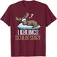 Official Sleep Shirt Funny Elk Pyjamas Short Sleeve , black T-Shirt - T-Shirt | Maroon
