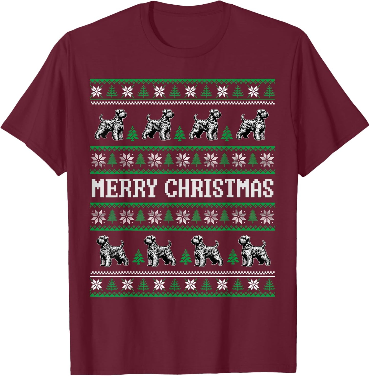 Ugly Sweater Wheaten Terrier Dog Christmas Dog Lover Xmas Women Kids T-Shirt - T-Shirt | Maroon