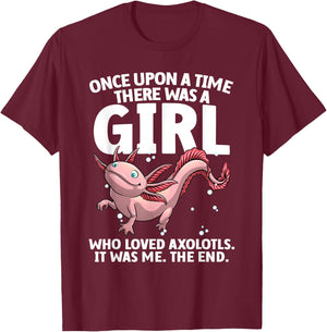 Cool Axolotl Art Girls Salamander Axolotl Lover T-Shirt - T-Shirt | Maroon