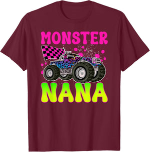 Monster Nana Proud Monster Truck Nana Grandma T-Shirt - T-Shirt | Maroon