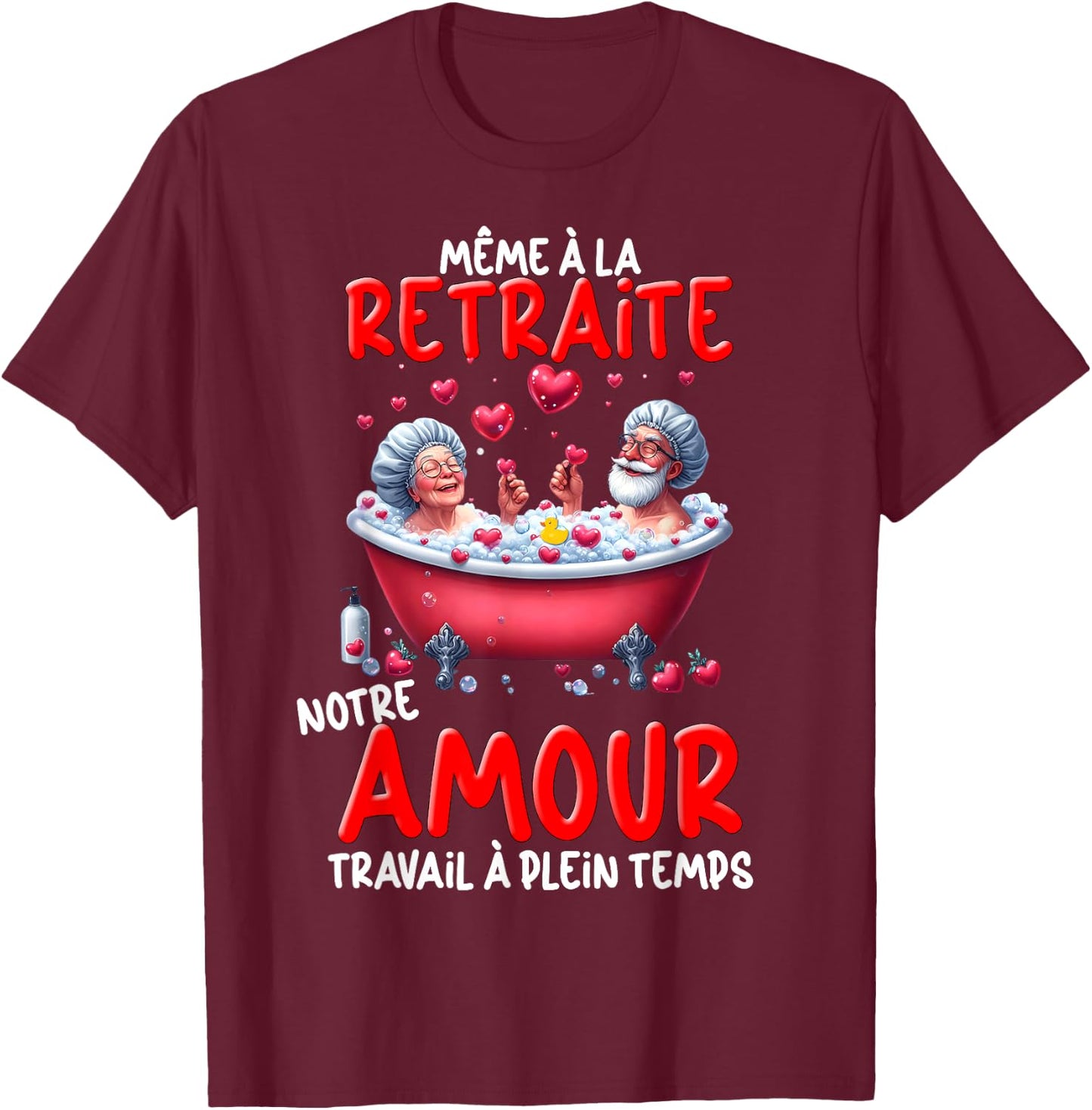 Retired Couple Lovers Gift Golden Wedding Valentine's Day , Black, S T-Shirt - T-Shirt | Maroon