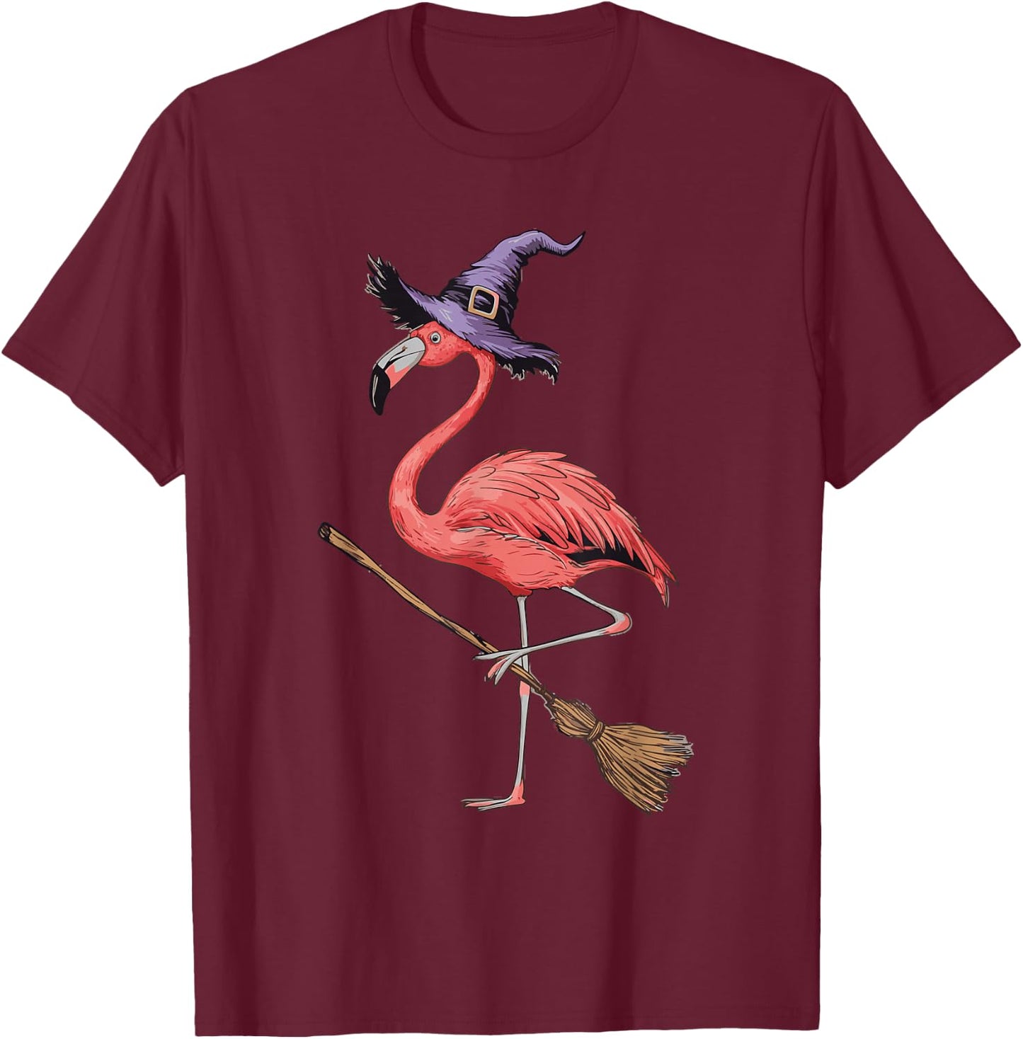 Flamingo Witch T-Shirt - T-Shirt | Maroon