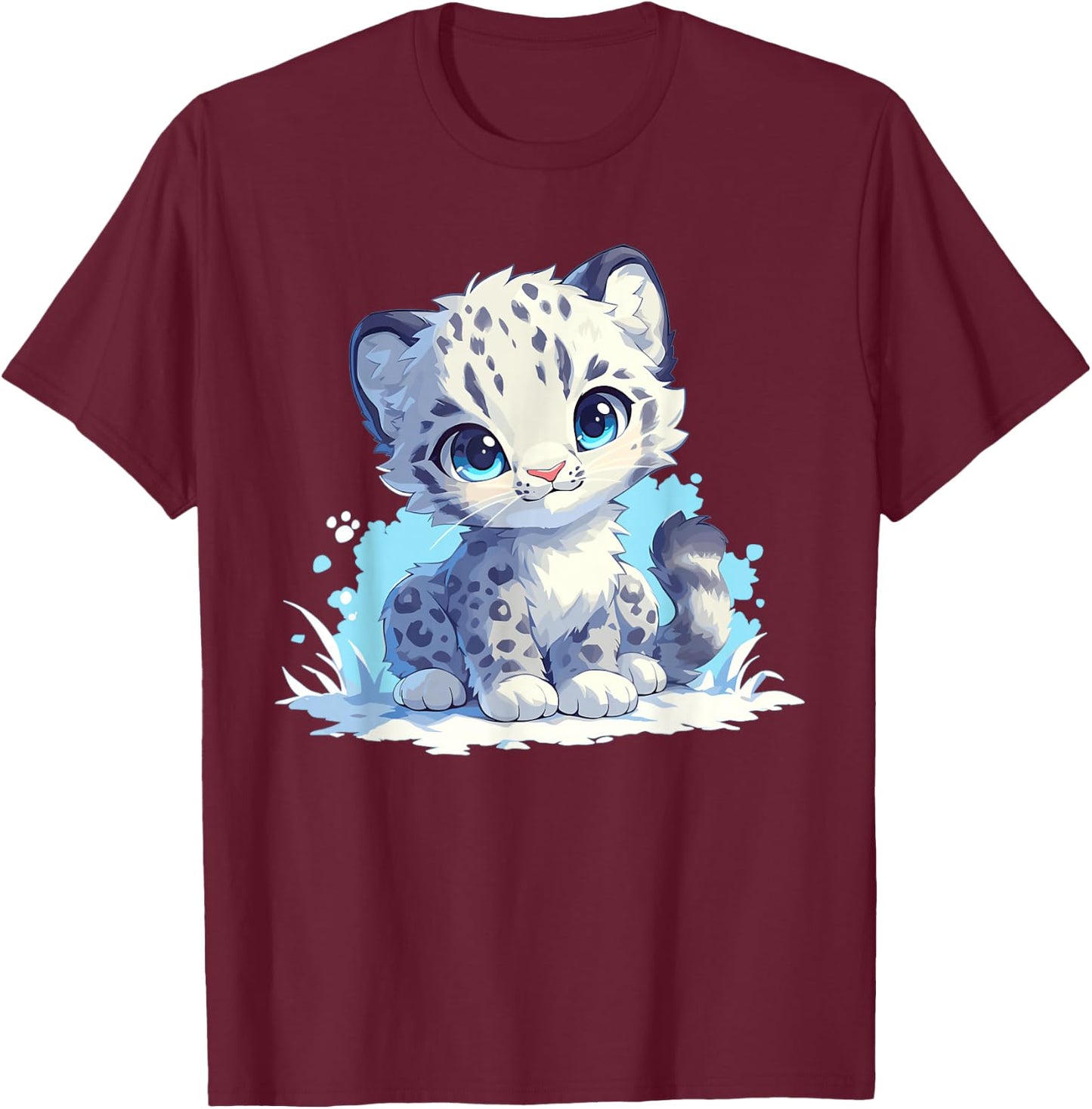 Snow Leopards Lovers Snow Leopard T-Shirt - T-Shirt | Maroon