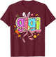 Coquette Bow Grandma Bunny Gigi Easter Boho Florals Family T-Shirt - T-Shirt | Maroon