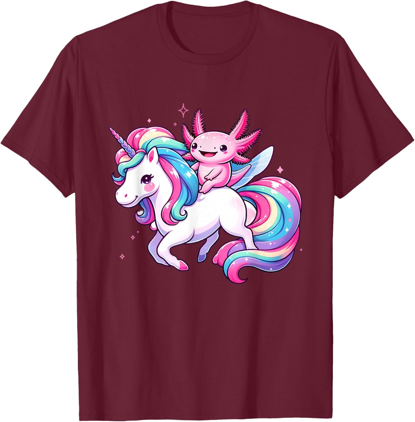 Axolotl Unicorn Lover Toddler Kids Boys Girls Cute Unicorn T-Shirt - T-Shirt | Maroon