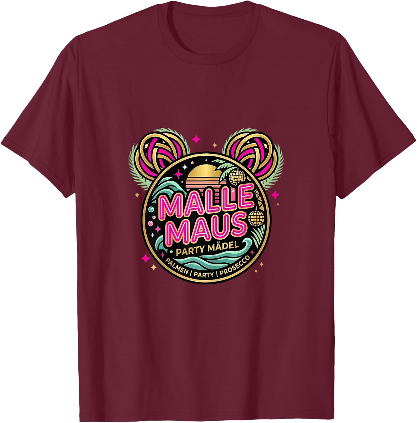 Malle Maus - Frauen Party Mallorca Outfit T-Shirt - T-Shirt | Maroon