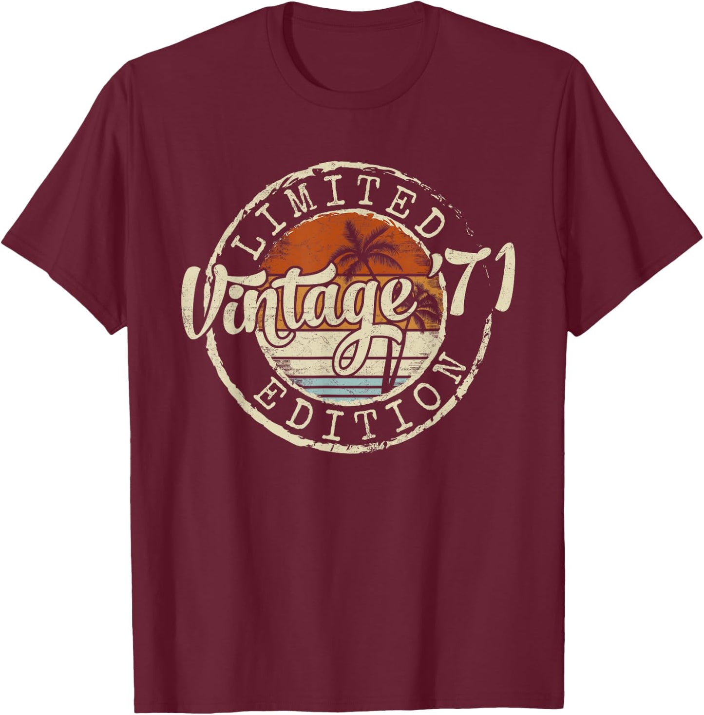 Vintage 1971 53rd Birthday Gifts 53 Year Old Women , Black, S T-Shirt - T-Shirt | Maroon