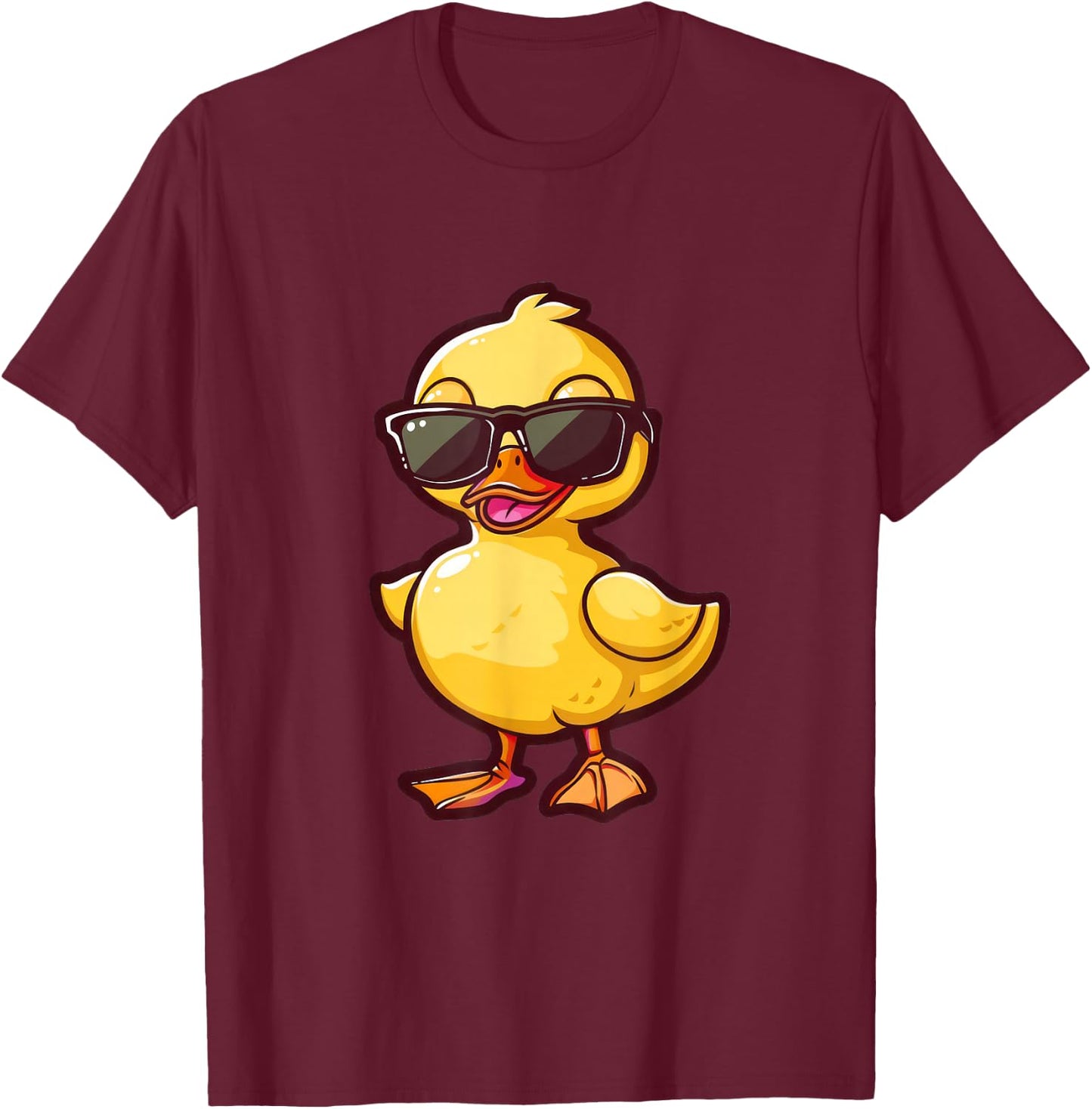 Funny Duck Sunglasses T-Shirt - T-Shirt | Maroon
