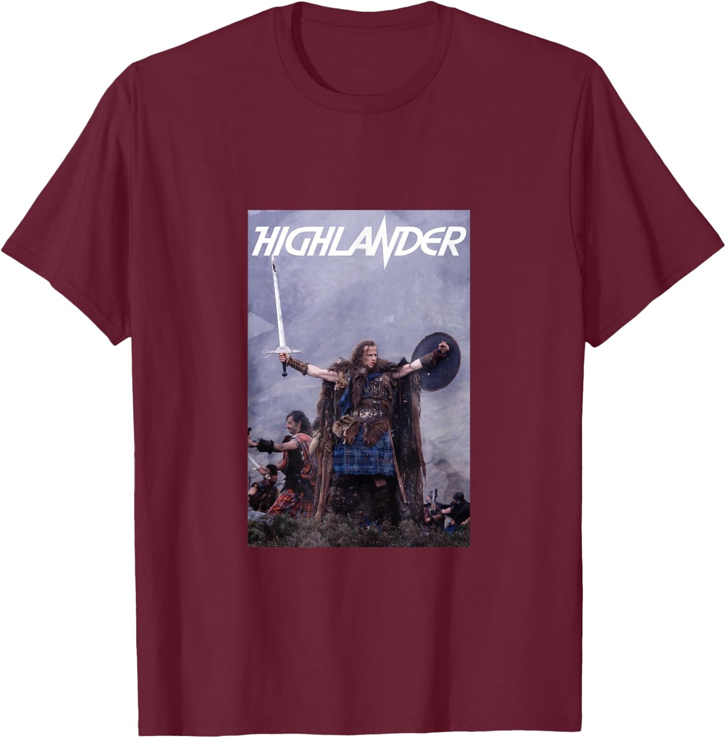 Highlander 1986 Connor MacLeod T-Shirt - T-Shirt | Maroon