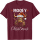 Christmas Highland Cow, Mooey Christmas Western Girl Country T-Shirt - T-Shirt | Maroon