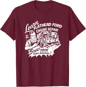 The Dirty Gringo Vintage V8 Flathead Engine Repair Car and Truck Retro Design T-Shirt - T-Shirt | Maroon
