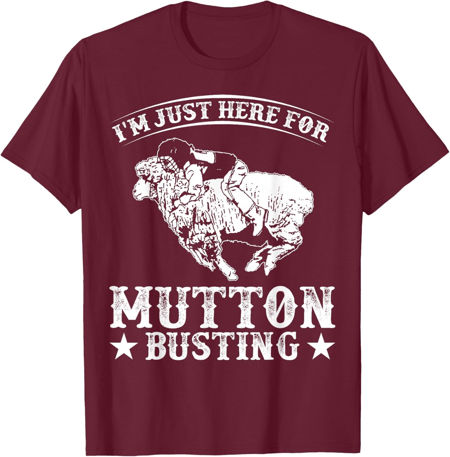 Mutton Busting Rodeo Vest Sheep Rider Mutton Buster T-Shirt - T-Shirt | Maroon
