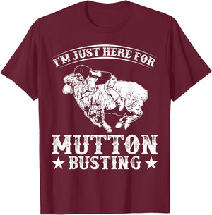 Mutton Busting Rodeo Vest Sheep Rider Mutton Buster T-Shirt - T-Shirt | Maroon