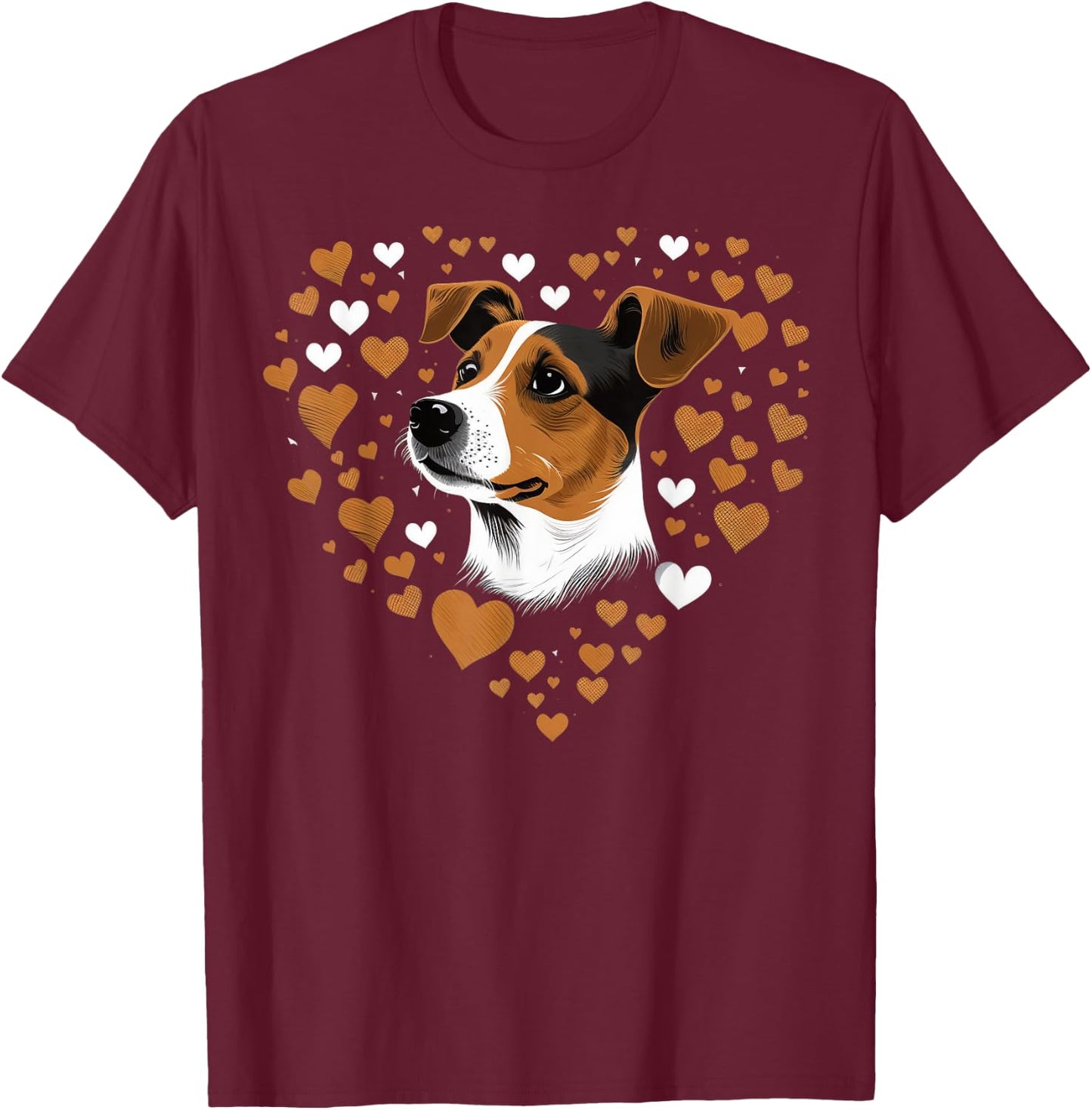 Jack Russell Terrier Love Heart Jack Russell Terrier Lover T-Shirt - T-Shirt | Maroon