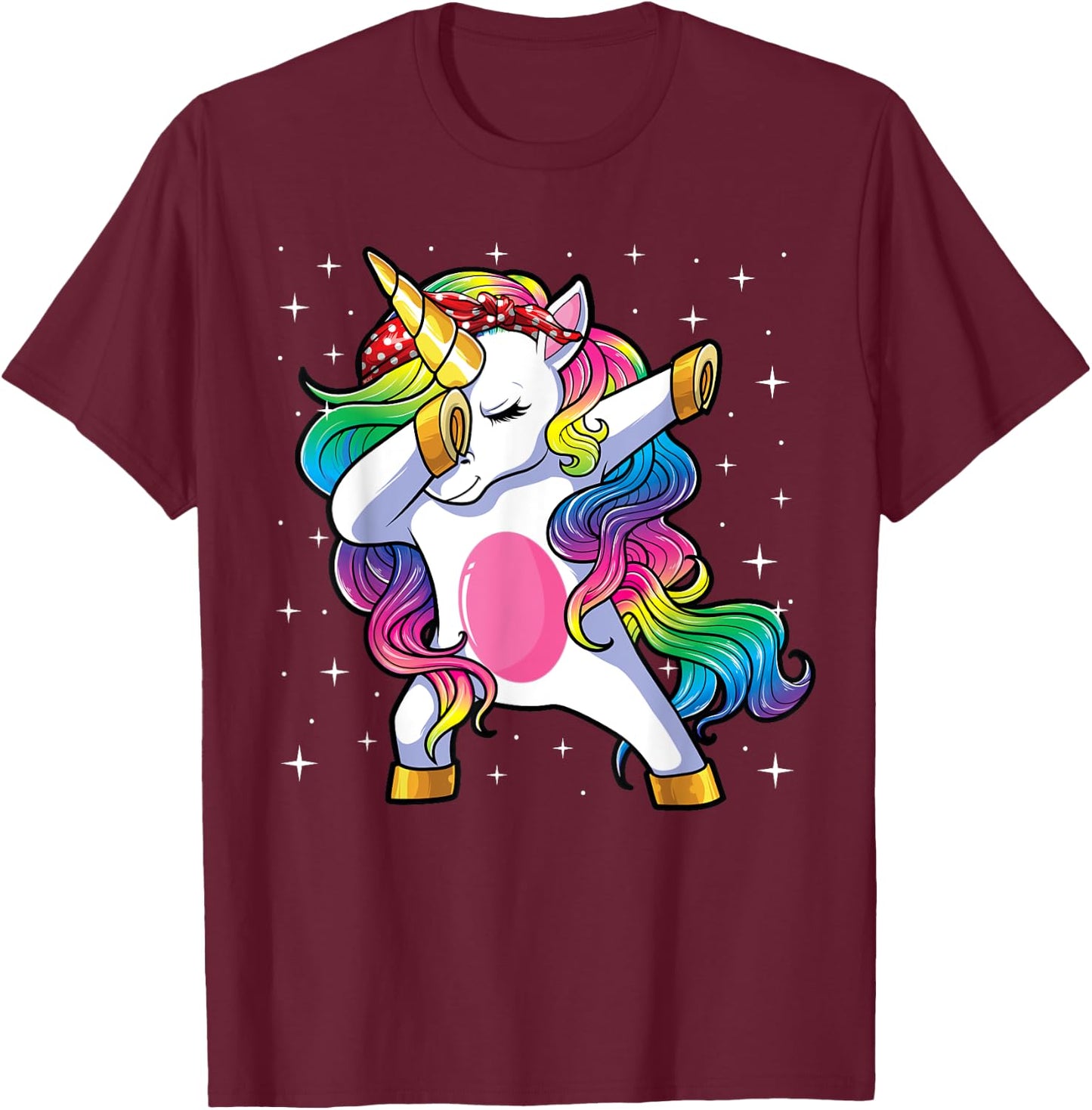 Dabbing Unicorn Shirt Girls Kids Mom Women Dab Unicorn T-Shirt - T-Shirt | Maroon