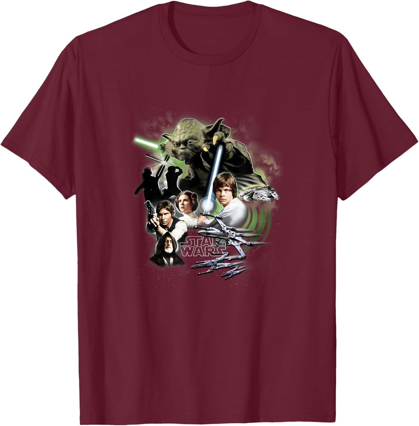 Star Wars Classic Trilogy Rebel Alliance Group Collage T-Shirt - T-Shirt | Maroon