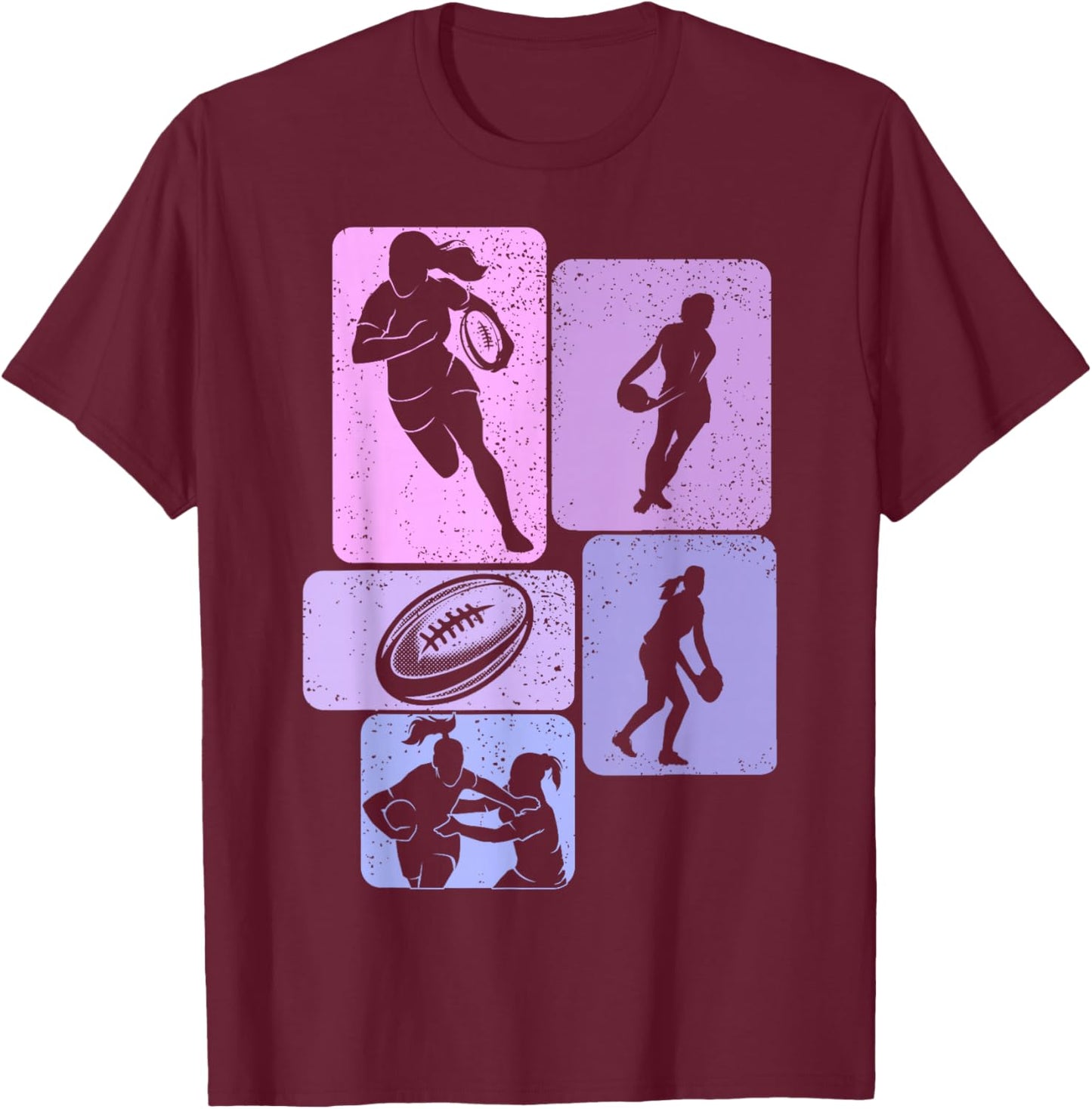 Rugby Girl Women's , Black, S T-Shirt - T-Shirt | Maroon