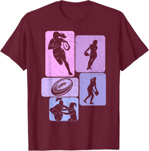 Rugby Girl Women's , Black, S T-Shirt - T-Shirt | Maroon