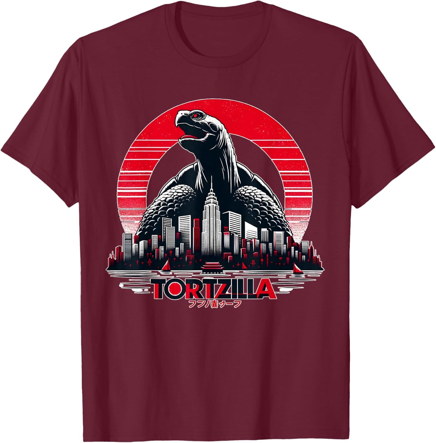 Tortoise, Tortzilla, Funny Tortoise Lover, Turtle, Tortoise T-Shirt - T-Shirt | Maroon