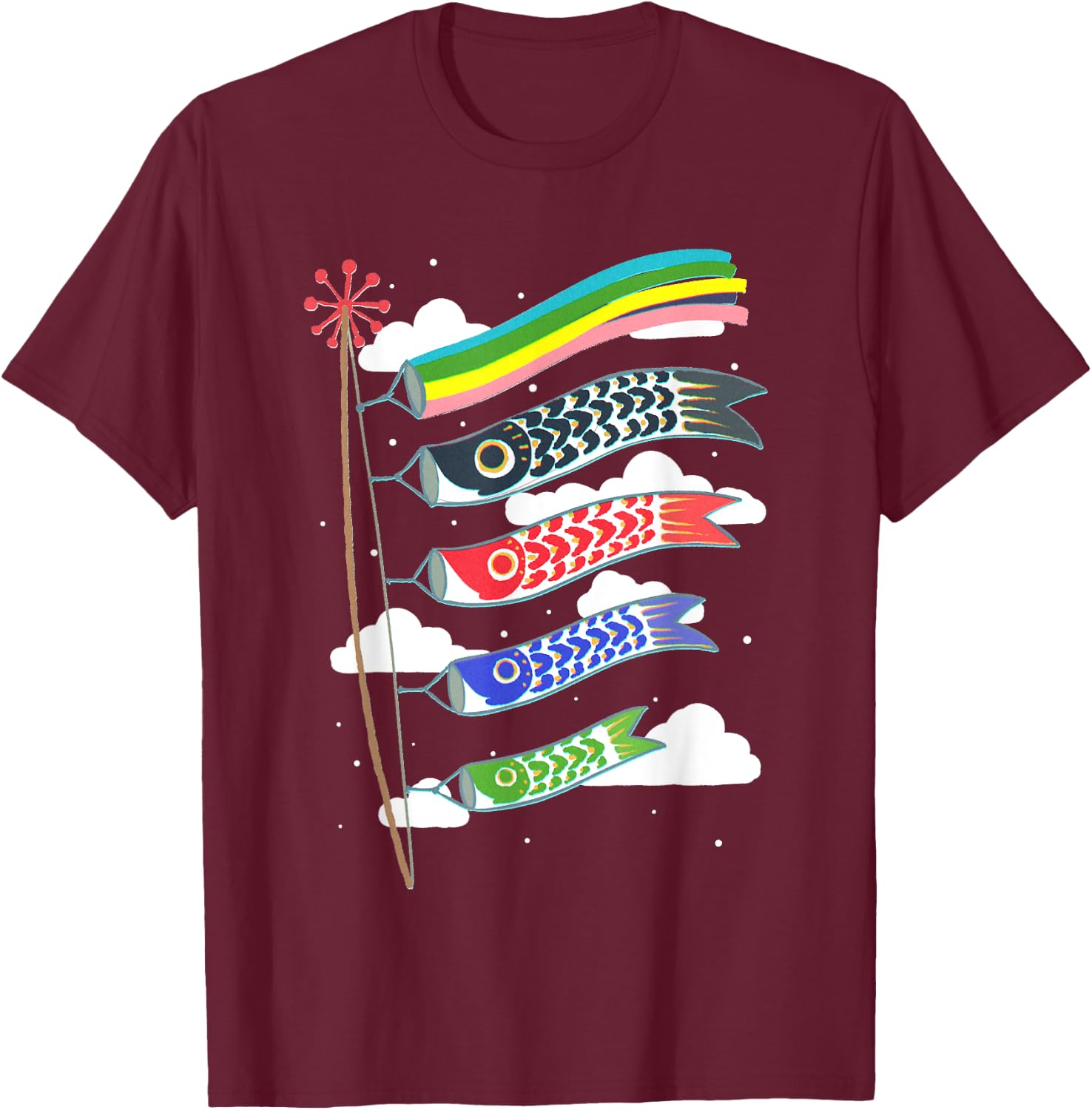 Koinobori, japanese koi kite T-Shirt - T-Shirt | Maroon