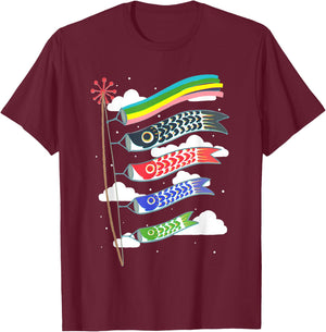 Koinobori, japanese koi kite T-Shirt - T-Shirt | Maroon