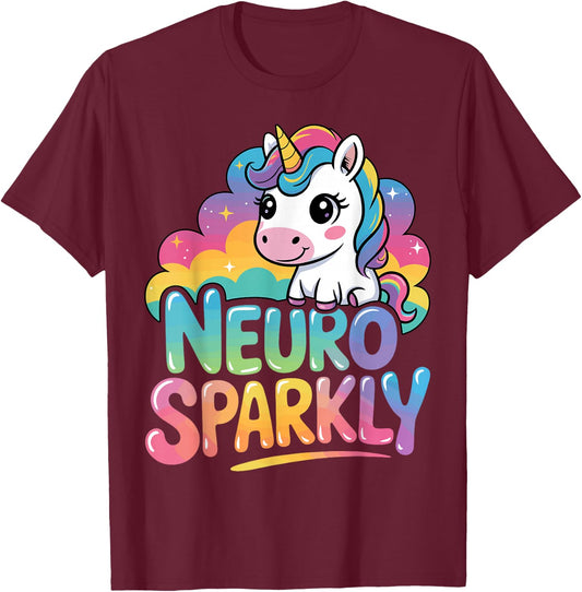 Unicorn Neurosparkly T-Shirt - T-Shirt | Maroon