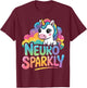Unicorn Neurosparkly T-Shirt - T-Shirt | Maroon
