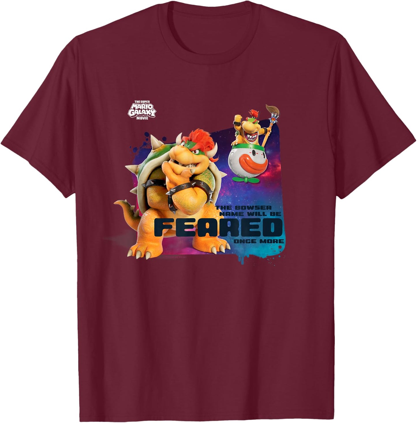 The Super Mario Galaxy Movie Bowser Feared T-Shirt - T-Shirt | Maroon