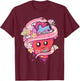 Pastel Goth Kawaii Anime Heart with Snake Serpent T-Shirt - T-Shirt | Maroon