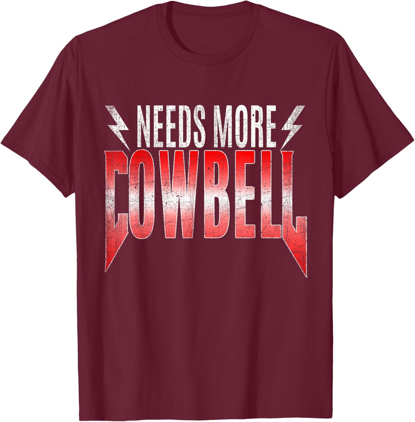 80's Heavy Metal - Needs More Cowbell Shirt T-Shirt - T-Shirt | Maroon