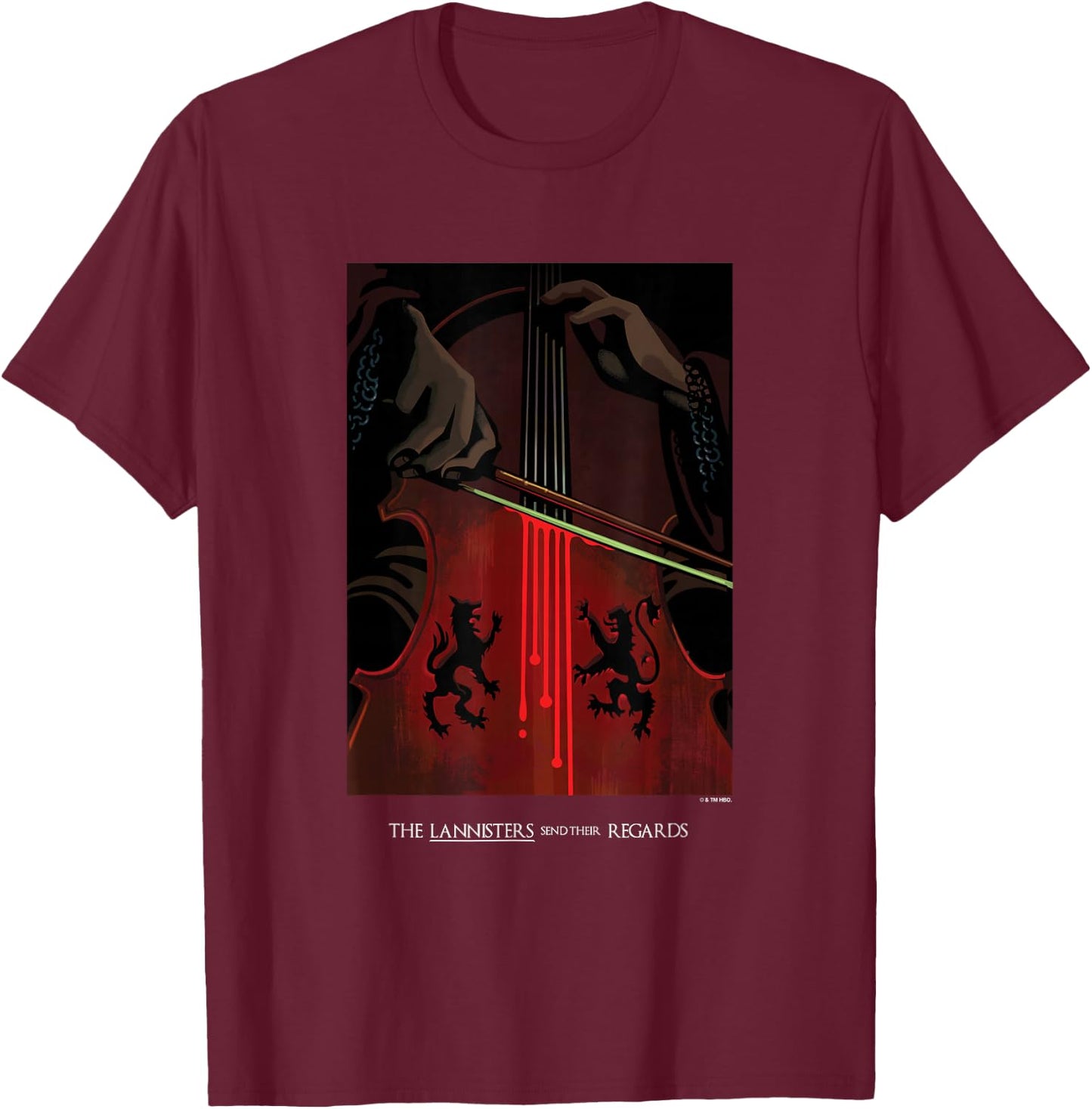 Game Of Thrones The Lannisters Send Their Regards Poster T-Shirt - T-Shirt | Maroon