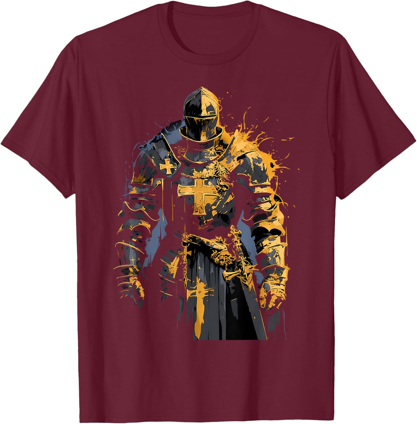 Hospitaller knight Medieval knight Templar knight T-Shirt - T-Shirt | Maroon
