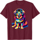 Colorful Tibetan Mastiff T-Shirt - T-Shirt | Maroon