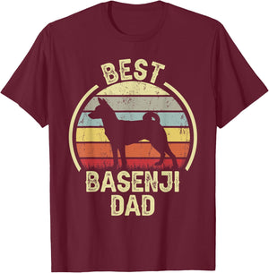 Best Dog Father Dad - Vintage Basenji T-Shirt - T-Shirt | Maroon