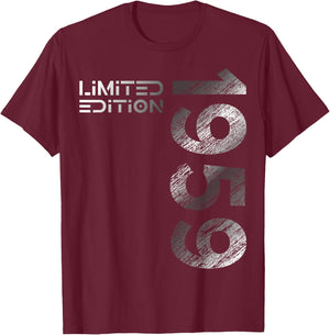 66th Birthday Limited Edition Vintage 1959 Man Woman , black T-Shirt - T-Shirt | Maroon