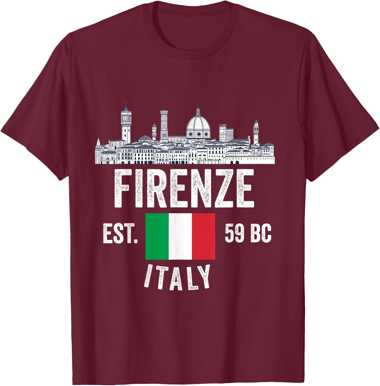 Souvenirs from firenze italy with Italian Flag Florence Men T-Shirt - T-Shirt | Maroon