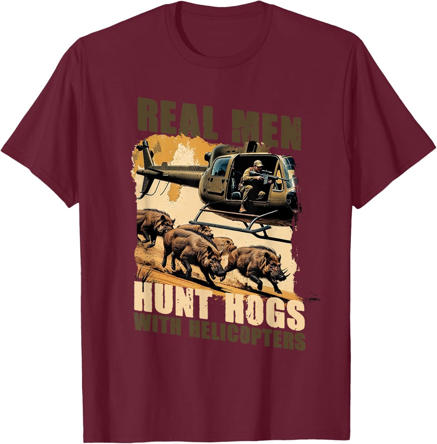 Sanglier Chasse au Sanglier Porc T-Shirt - T-Shirt | Maroon