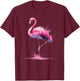 Flamingo Watercolor Pink Bird Artwork T-Shirt - T-Shirt | Maroon