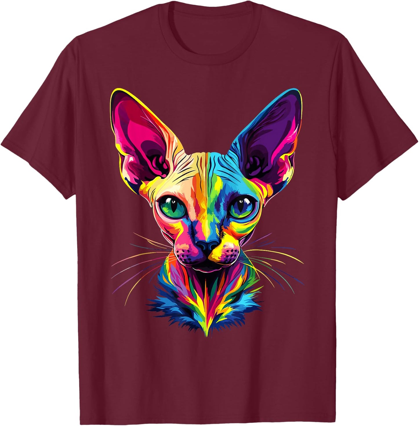 Sphynx Cat Sphynx Cat Canadian Cat Sweet Cats Sphynx , Black, S T-Shirt - T-Shirt | Maroon