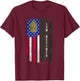 Retired E-9 Command Sergeant Major CSM Rank American Flag T-Shirt - T-Shirt | Maroon