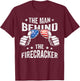 4th of July Pregnancy the Man Behind the Firecracker T-Shirt - T-Shirt | Maroon