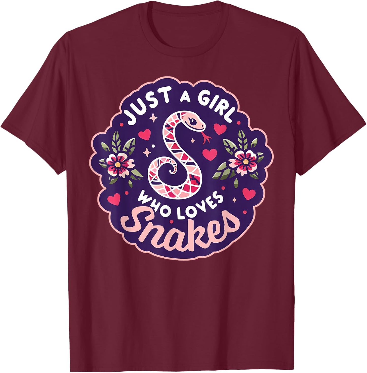 Snake Handler - Woman Snake Lover - Girl Loves Snakes T-Shirt - T-Shirt | Maroon