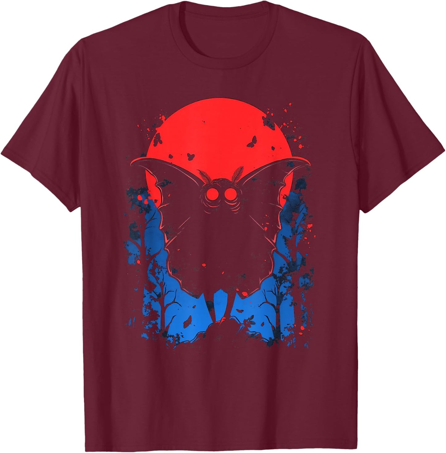 Cute Mothman Cryptid West Virginia Cryptozoology Cryptidcore , black T-Shirt - T-Shirt | Maroon