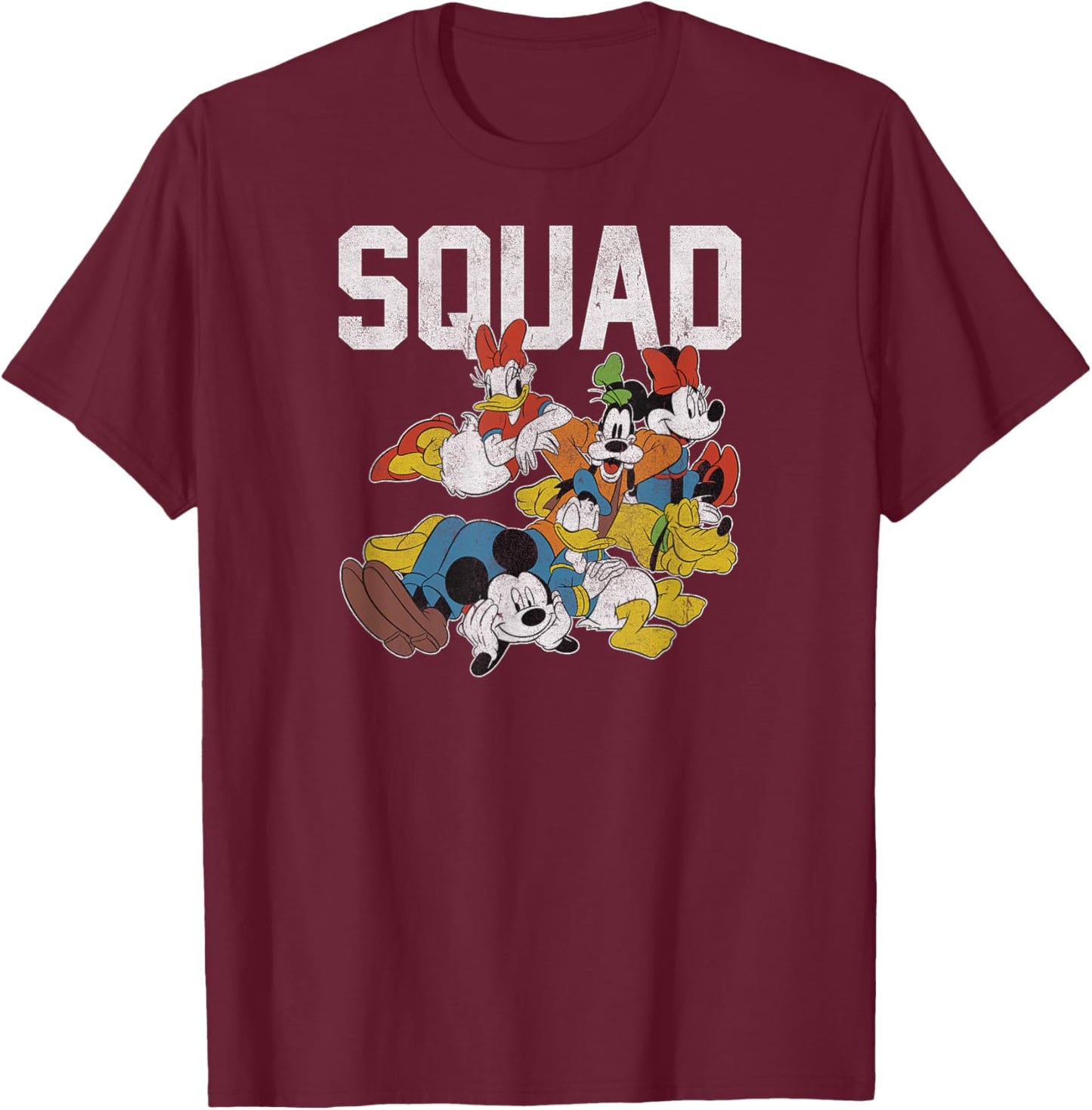 Disney - Mickey Mouse and Friends Squad T-Shirt - T-Shirt | Maroon