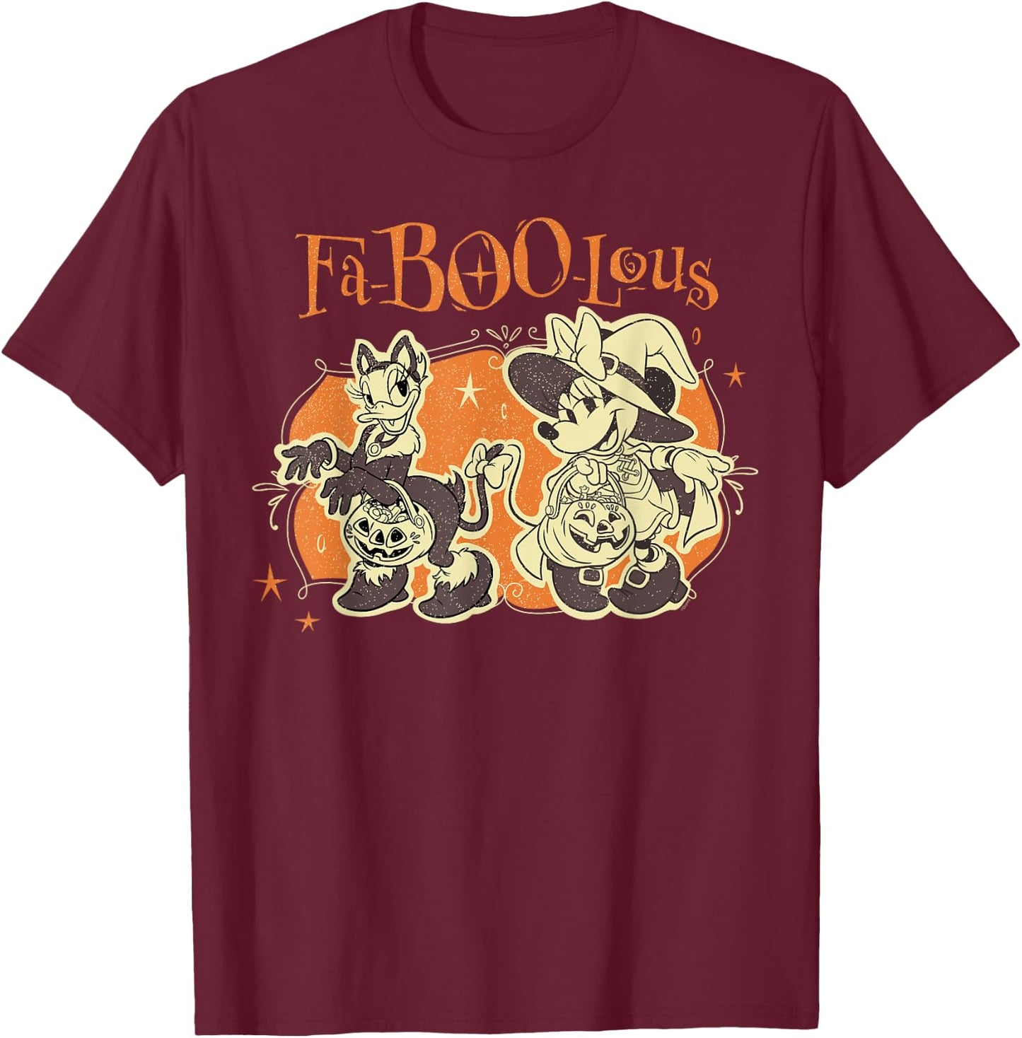 Disney Minnie Mouse & Daisy Duck FA-Boo-lous Halloween BFFs T-Shirt - T-Shirt | Maroon