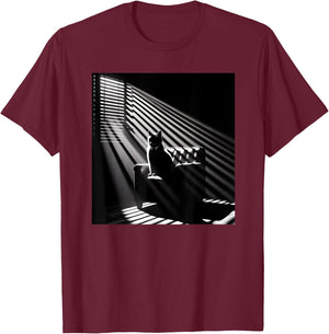 A Cat Sitting In A Chair Film Noir Atmosphere Women T-Shirt - T-Shirt | Maroon