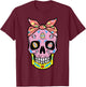 Easter Sugar Skull Eggs Bandana Mexican Mom Women Girls Kids T-Shirt - T-Shirt | Maroon
