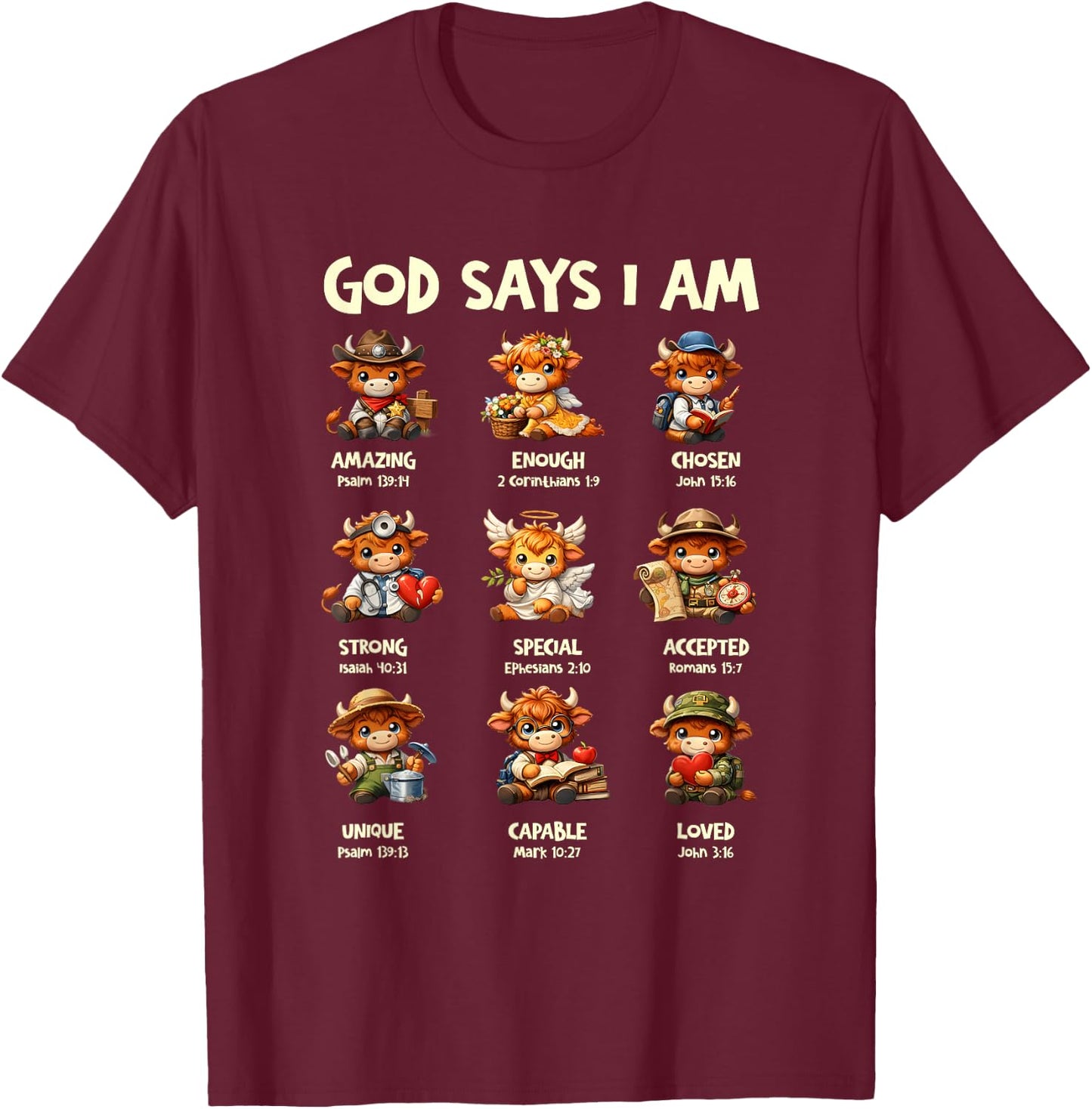 Scottish Cow T-Shirt - T-Shirt | Maroon
