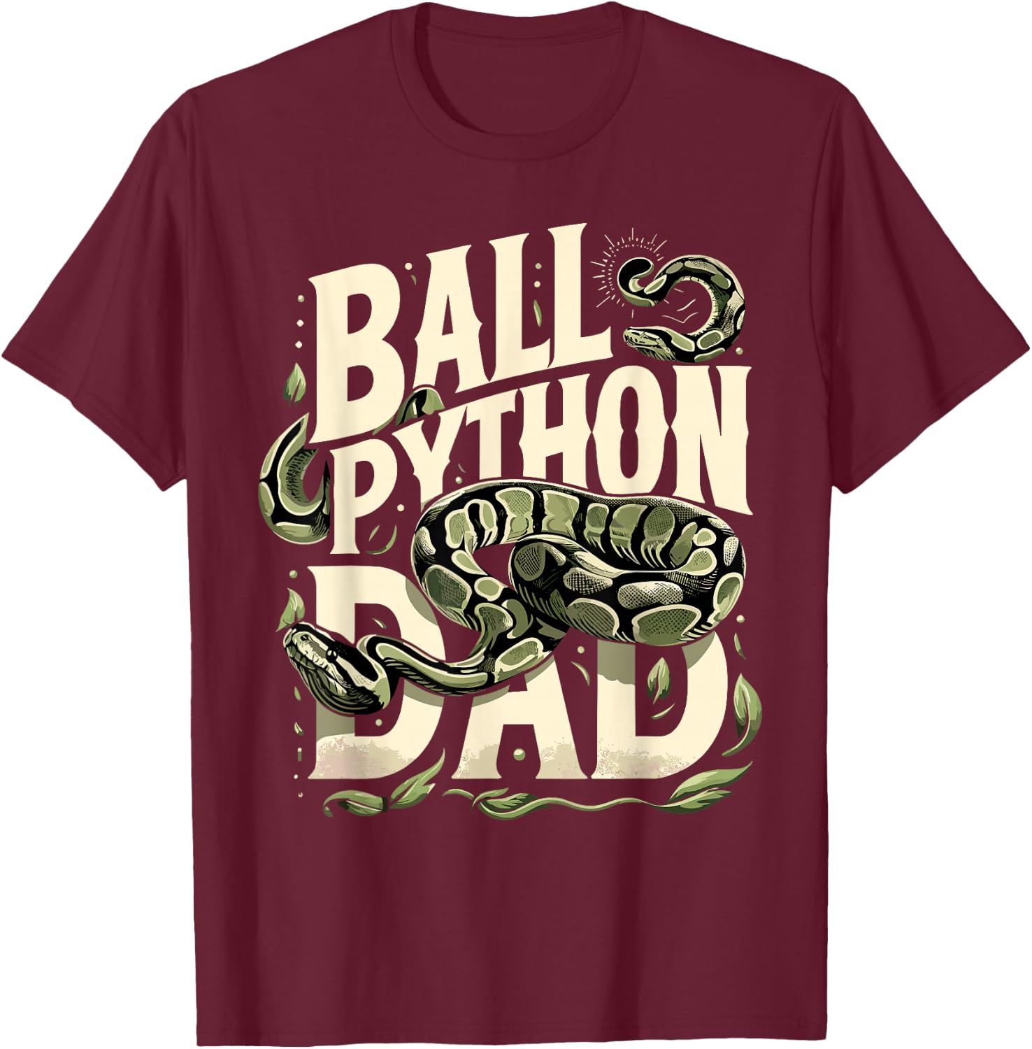 Ball Python T Shirt Dad Snake Pet Owner Ball Python , black T-Shirt - T-Shirt | Maroon